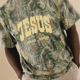 In Jesus' Name Amen Western Heavyweight Tee Camo