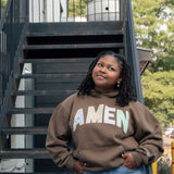Crop Brown Hoodie AMEN