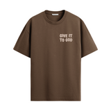 Give it to God Relaxed Heavyweight T-Shirt Chocolate
