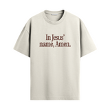 In Jesus' Name Amen Graphic Heavyweight Crop Tee