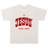 Kids In Jesus' Name Amen Western Tee Cream