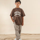 Kids In Jesus' Name Amen Western Tee Chocolate