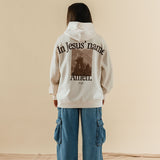 In Jesus' Name Amen Graphic Hoodie Cream