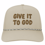 Give it to God Adjustable Rope Hat Stone